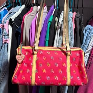 Dooney & Bourke Pink Signature Logo Shoulder Bag